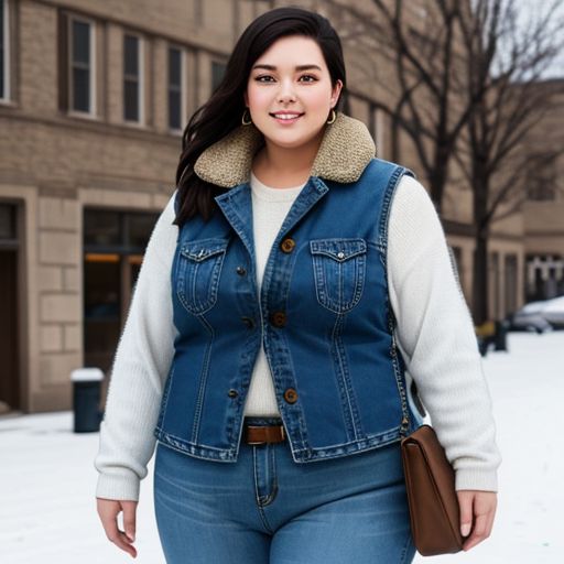 PM/Women Denim Vest (Plus Sizes)