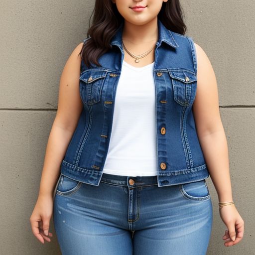 TP/Women Denim Vest (Plus Sizes)
