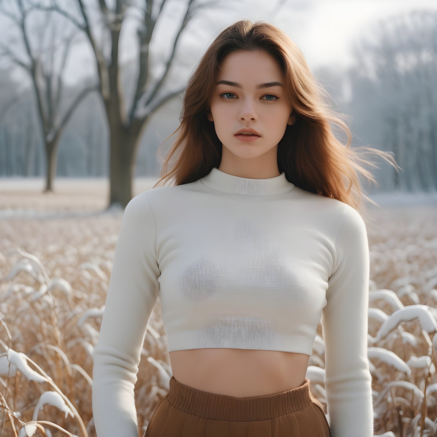 TP/Women Long-Sleeves Crop Top